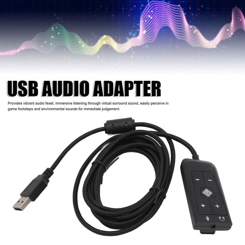 USB Sound USB to 3.5mm Jack Audio Adapter, USB Sound Card USB to 3.5mm Jack Audio Adapter, USB Adapter for HyperX Cloud II, for PS5, for Series X S, for One