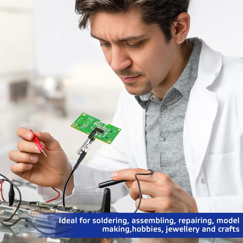 [AUSTRALIA] - Third Hand Soldering with Magnetic Base, 8 Pieces Helping Hand with Flexible Gooseneck, Soldering Aid Third Hand, Board Holder, Helping Hand 