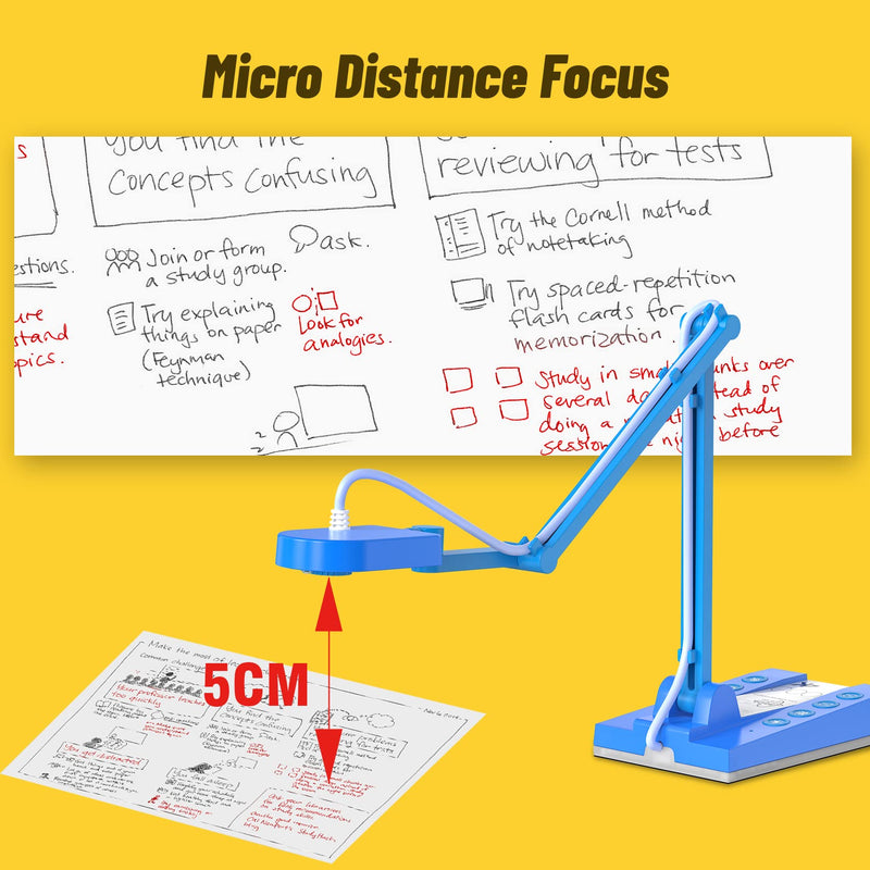 Mirabox 4K Ultra HD 3-in-1 10MP USB Document Camera/Webcam/Visualizer for Teachers - Work with Mac OS,Windows,Chromebook for Live Demo,Web Conferencing,Distance Learning,Remote Teaching,Object Viewing