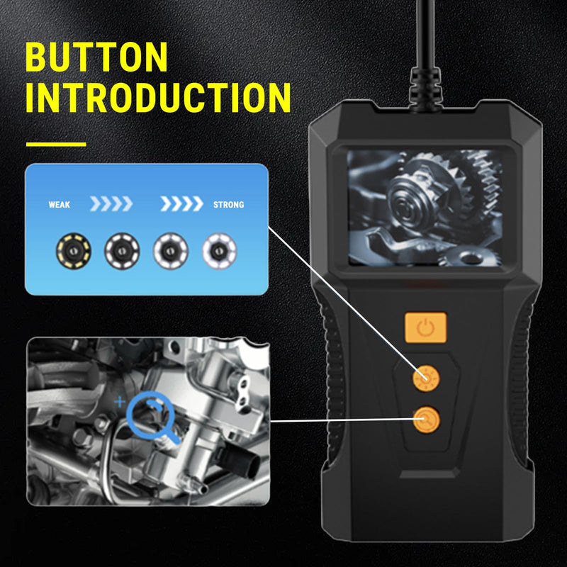 1080p Endoscope Camera with Light, IP67 Waterproof Dual Lens Endoscope Camera, 1080P HD Industrial Inspection Camera, with 8 Adjustable LEDs, 180° Rotatable Tube Camera, for Automotive, Gadgets for