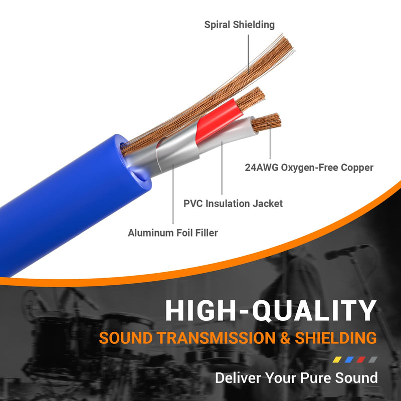 Phenyx Pro 4-Channel TRS Snake Cable, Color-Coded TRS Patch Cable w/24 AWG OFC Copper, 10 Ft, 1/4" Audio Cable, TRS to TRS Balanced 1/4-Inch Cable for Guitar, Bass & AMP (PCBL-QR4IN1-10) 10 Feet