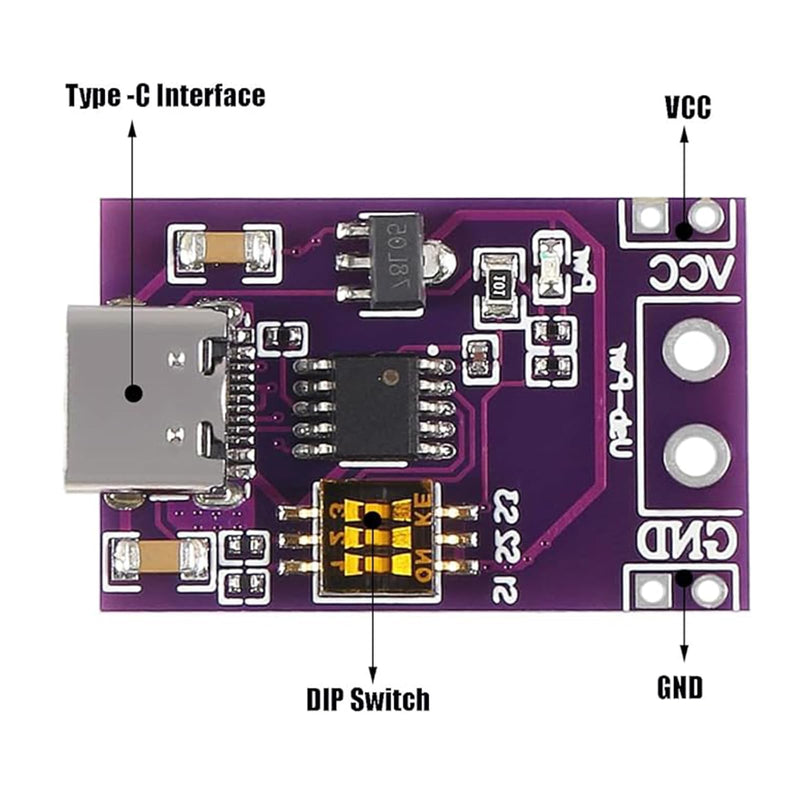 QC/PD/AFC Power Supply Trigger Module - 6 Pieces Fast Charge Trigger USB-C Adapter, Adjustable Module with 5V/9V/12V/15V/20V, DC Fake Charge Trigger Circuit, Fast Charge Polling Detector