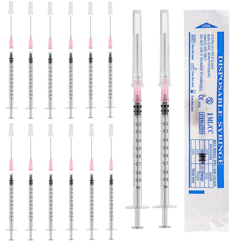 12-Piece 1 ml Syringe Set with Luer Plastic Syringe Set with Blunt Needles for Refilling, Measuring Oil, Glue, Liquids, Pets, Scientific Laboratories Syringe with Needle