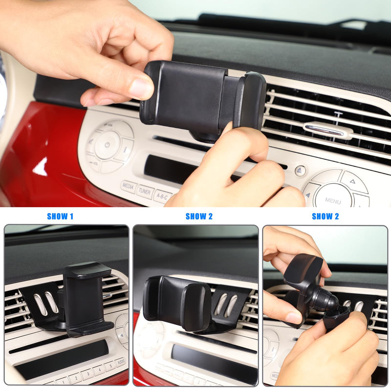 HAPPYHORSE Car Phone Mount Compatible with Fiat 500/500 Abarth 2010-2015 Central Control Air Vent Phone Holder Phone Mount Accessories (Style C)