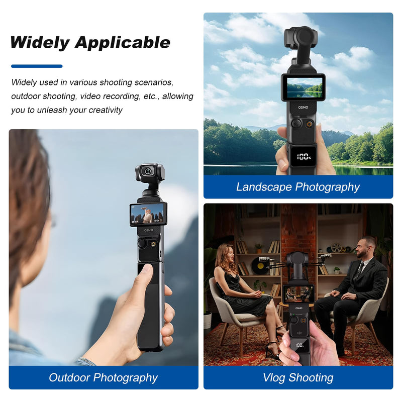 [AUSTRALIA] - Soonpho 5000mAh Battery Handle for DJI Osmo Pocket 3,LED Digital Display,22.5W Fast Charging Battery Grip with 1/4" Thread for Vlogging,Travel,YouTube,Live Streaming Set B 