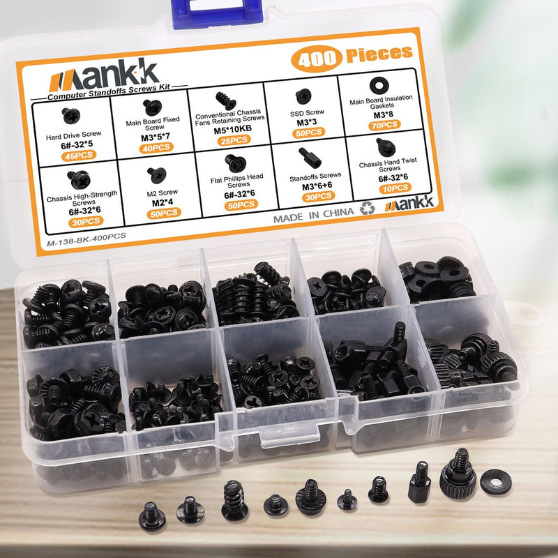 mankk 502PCS and 400PCS Computer Screws Motherboard Standoffs Screws Kit