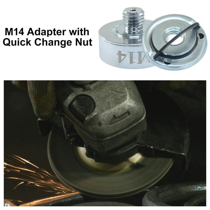 XLOCK Adapter to M14 Thread Adapter Kit with Grinder Quick Change Nut, Suitable for 22.23mm Arbor Saw Blades, XLOCK Angle Grinders