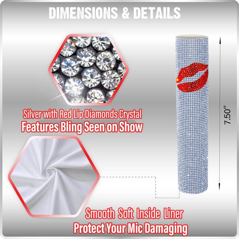 Mic Sleeve for Universal Wireless Microphone Handheld Glitter Shining on Wedding Party Live Tours TV Shows (Mic NOT Included)