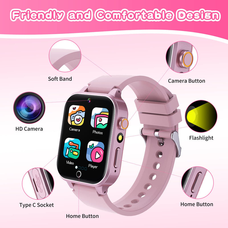 Cosjoype Kids Smart Watch *2, Kids Watches with Video Camera Music Player Pedometer Learn Card Audio Stories Flashlight 12/24hr Toys for 4-12 Year Old Girls Boys
