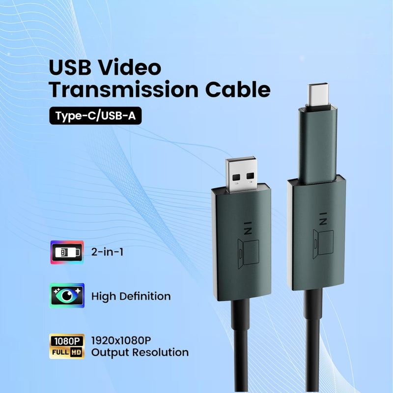 2-in-1 USB-A/C to HDMI Converter Cable for 14''/15.6'' Tri-Screen Display, Video Signal Adapter Compatible with M1/M2/M3/M4 MacBook and No Type C Laptops, Need to Download Driver