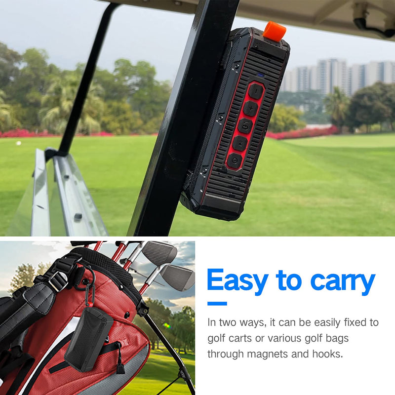 Pro Portable Magnetic Bluetooth Golf Speaker Wireless Waterproof IPX6/Shockproof 3rd Generation Magnetic Golf Speakers for Golf Cart 24Hour Battery Golf Accessories Golf Gifts(TWS & SD Card function) TWS & SD Card function
