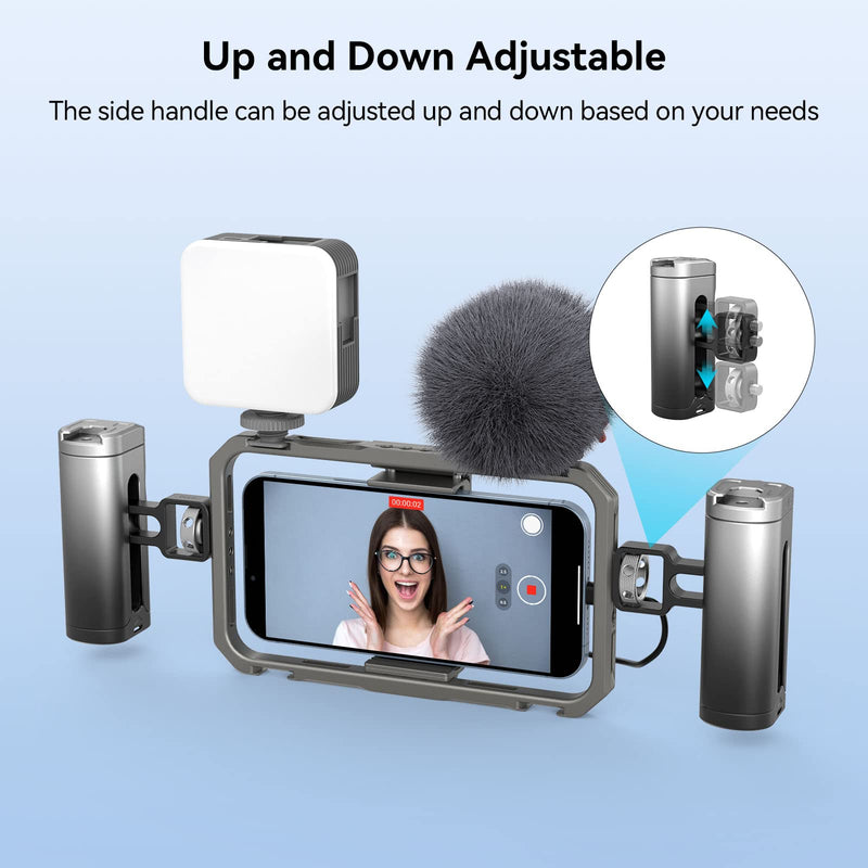 SmallRig Mini Side Handle for Phone Cage Smartphone Video Rig with 1/4''-20 Threads and Cold Shoe, Up and Down Adjustable - 3894 3894 (without wireless control)