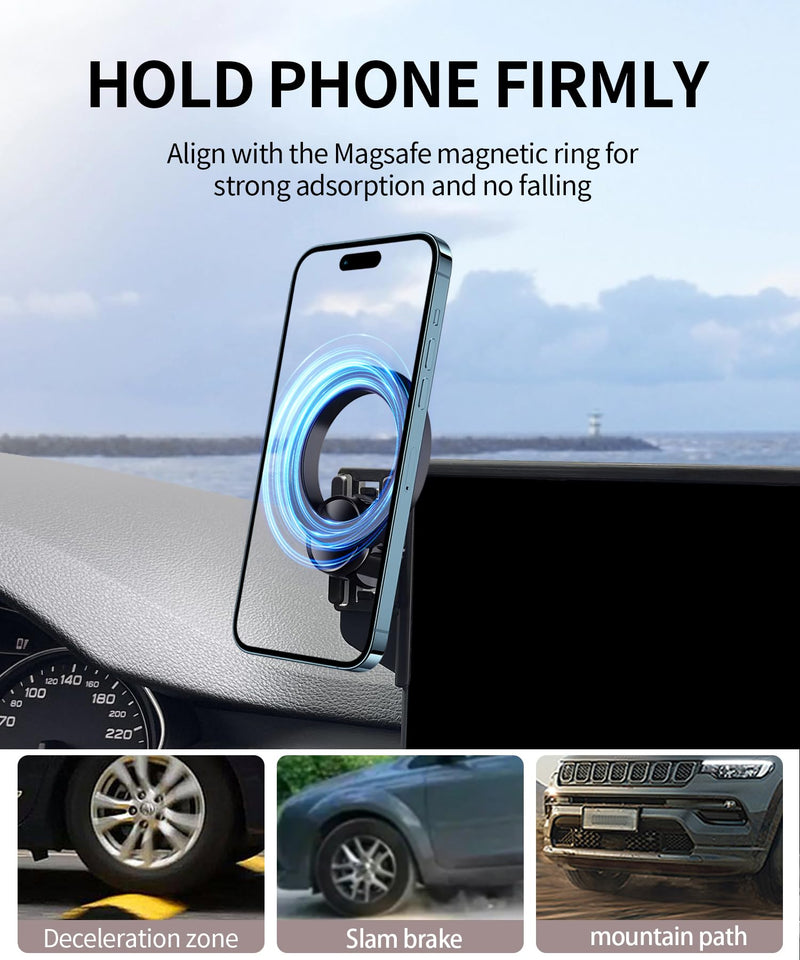 Car Phone Holder for Audi A4/S4/A5/S5 2020-2025, Q5/SQ5 21-25 10.1" Screen | A4 Allroad/RS5 2020-2025,Magsafe Accessories Magnetic Cell Phone Mount Clip Compatible with iPhone, 3D fit Navigation Bracket for 20-25 A4&S4&A5&S5&RS5 & 21-25 Q5 (10.1-inch)