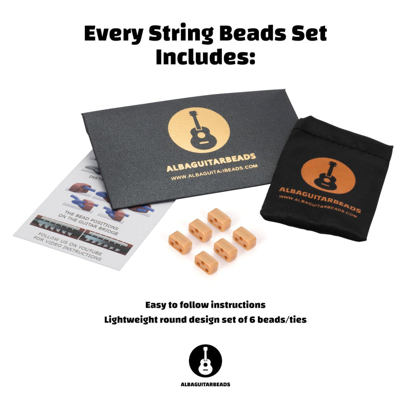[AUSTRALIA] - Classical Guitar Beads in Light Brown Wood Pattern for Acoustic Guitar Flamenco Guitar with Nylon Strings 