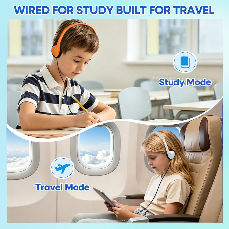 USB C Headphones Bulk 20 Pack for Classroom School Kids, Wholesale Durable On-Ear Headset for Students Teens, Compatible with Chromebook Laptop Tablet Smartphones (HY857C, 20 Mixed)