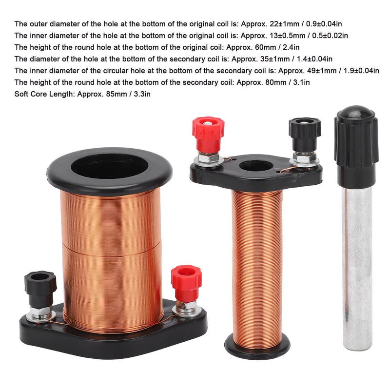Demonstration Induction Coil, Primary Secondary Coil Physical Electromagnetic Induction Coil Experiment Device Magnetic Wire Coil for Physics Teaching