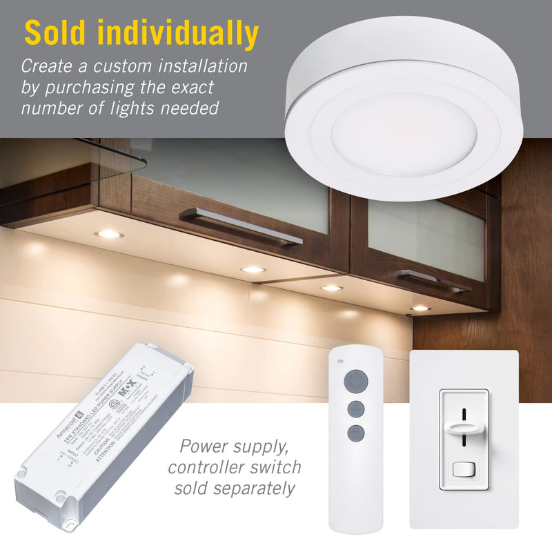 Armacost Lighting 213411 2700K Purevue Dimmable Led Puck Light, Soft White Brushed Steel Soft White (2700K)