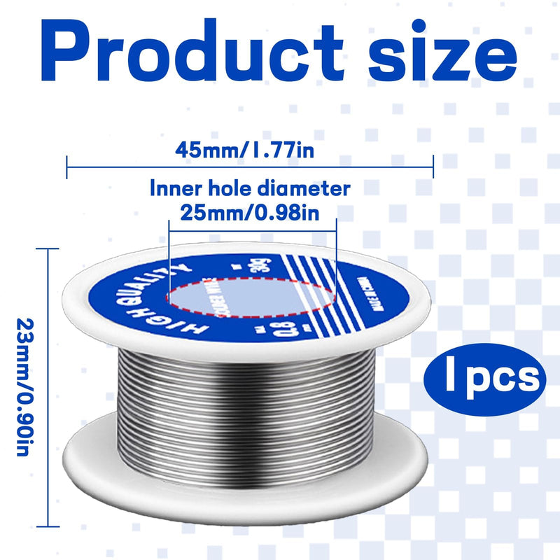 Solder 0.8 mm, 30 g, Solder with Flux, Solder Wire, Solder Wire, Solder Wire, Solder Lead-Free with Rosin Core, for Repair and DIY of Electronic Electric Soldering Components
