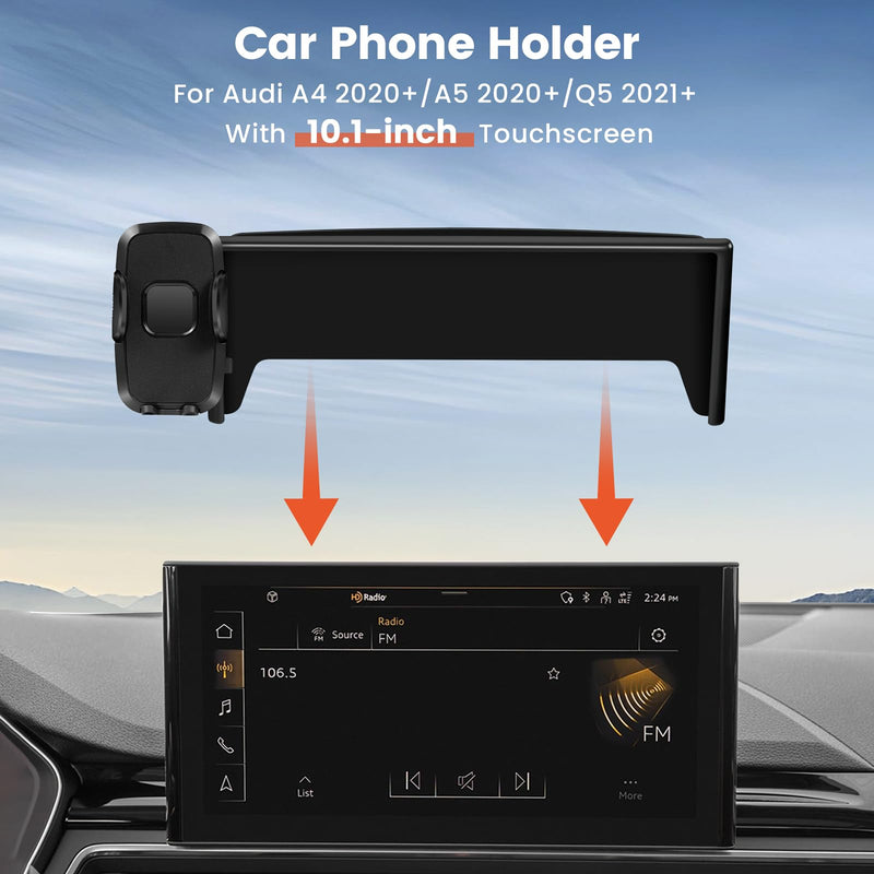 Peleus Car Phone Holder for Audi A4 2020+ A5 2020+ Q5 2021+ Car Phone Mount for Audi A4 with 10.1-Inch Screen Fit for Most Smartphones Cell Phone Automobile Cradles Hands-Free 360 Degree Rotation Audi A4 2020+ A5 2020+ Q5 2021+ 10.1"