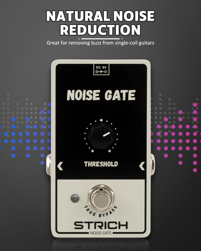 STRICH Noise Gate Pedal, Noise Killer Guitar Pedal Noise Suppressor Effect for Electric Guitar and Bass True Bypass, Grey Grey Noise