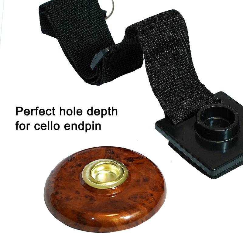 Cello Endpin Anchor Non-slip Stopper Rest Holder Stand Cello Antiskid Device Adjustable Strap with Thick Pad (Cello Bock brown) Cello Bock brown