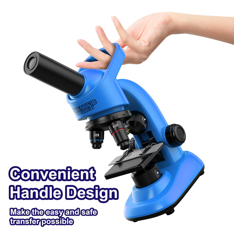 [AUSTRALIA] - Kids Microscope,40-1600x Microscope Kit for Kids Beginners Children,STEM Kit,Prepared Slides,LED Light and Configured Various Operating Tools- Science Experiment Toy for Kids Ages 6-12 