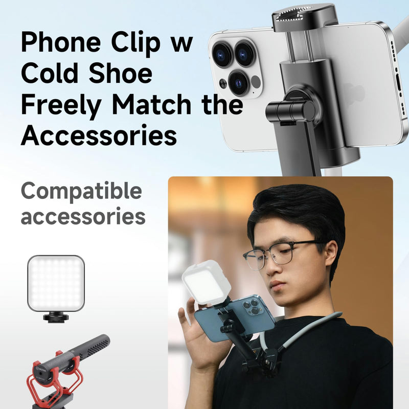 INOVAGEN Neck Mount,Neck Phone Holder,Magnetic Anti-Shake,POV/Vlog Recording,Hand Free Selfie Neck Phone Mount for Phones and GoPro Max Hero 12 11 10 DJI Action 3,Insta360 (i7U with Phone Holder) i7U With Phone Holder