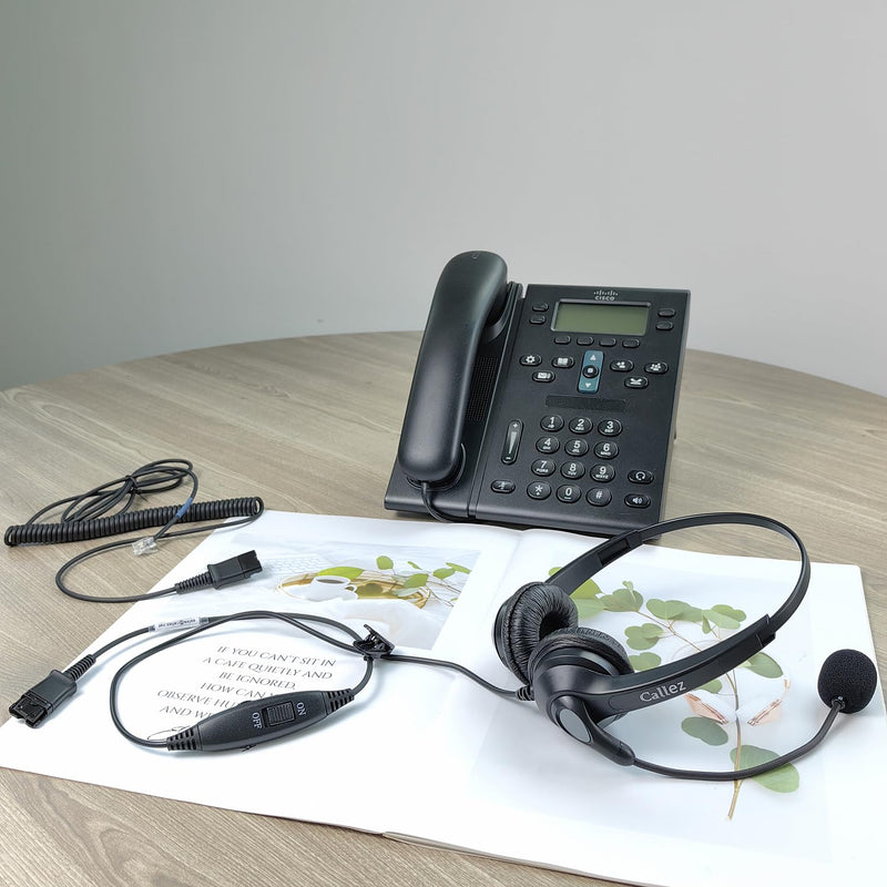 [AUSTRALIA] - Callez RJ9 Phone Headset with Mic Noise Cancelling, Office Telephone Headset with Quick Disconnect Cord Compatible with Cisco IP Phones 7940 7941 7942 7945 7960 7962 7965 7821 7841 8811 8841 8845 8851 