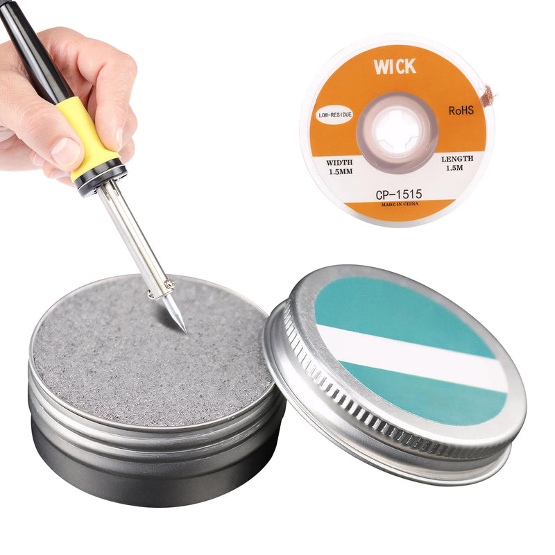 Soldering Tip Cleaner Set, Soldering Tips Reactivator with Desoldering Wire, Tip Activator for Reactivating Oxidised Soldering Tips, Cleaning Tips Cleaner, Soldering Iron Accessories, Gently Removes