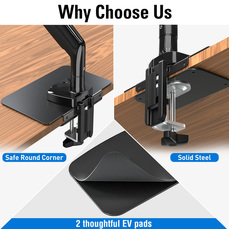 MOUNTUP Single Monitor Desk Mount Holds Screen up to 32 inch+Monitor Mount Reinforcement