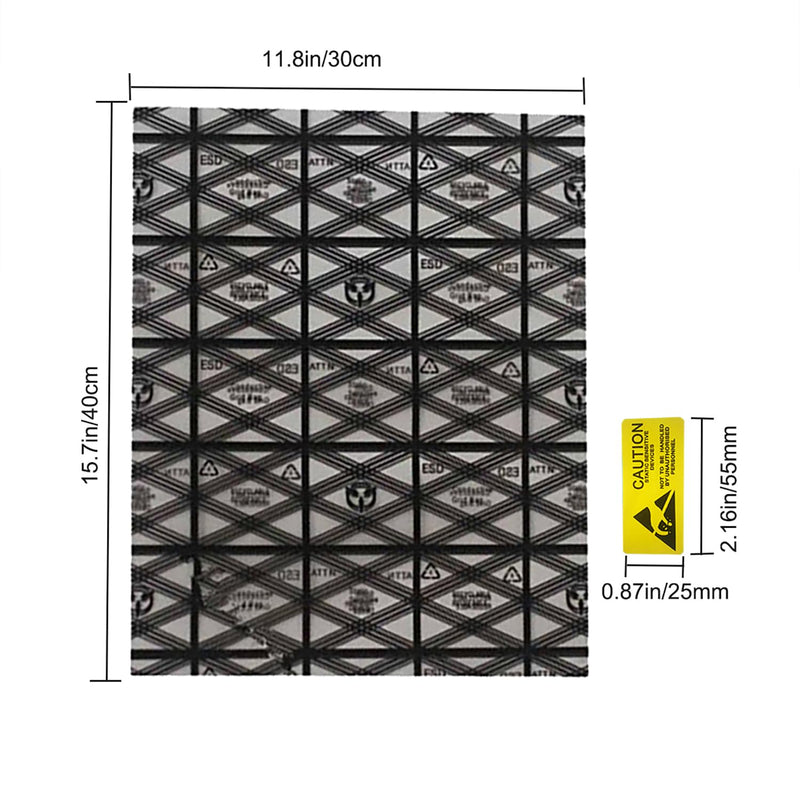 [AUSTRALIA] - Antistatic Bags 20pcs 12 X 16 inches ESD Shielding Bags with Anti-static Labels for Hard Drive SSD HDD Motherboard Video Card RAM Electronic Devices (Flat bag-12X16-20pc) Flat bag-12X16-20pc 