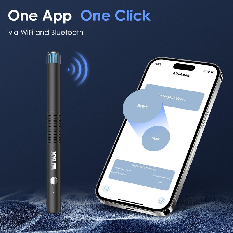Xylla Ear Wax Remover Otoscope 1920P HD Ear Wax Removal IP67 Waterproof WiFi Otoscope 360° Wide Angle Ear Cleaner with 6 LEDs Portable Pleasure of Ear Cleaning (Black) Black