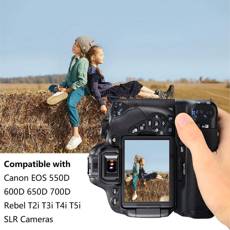 mcoplus BG-550D Vertical Battery Grip as BG-E8 Replacement for Canon EOS 550D 600D 650D 700D Rebel T2i T3i T4i T5i DSLR Camera, Hold LP-E8 or AA Battery