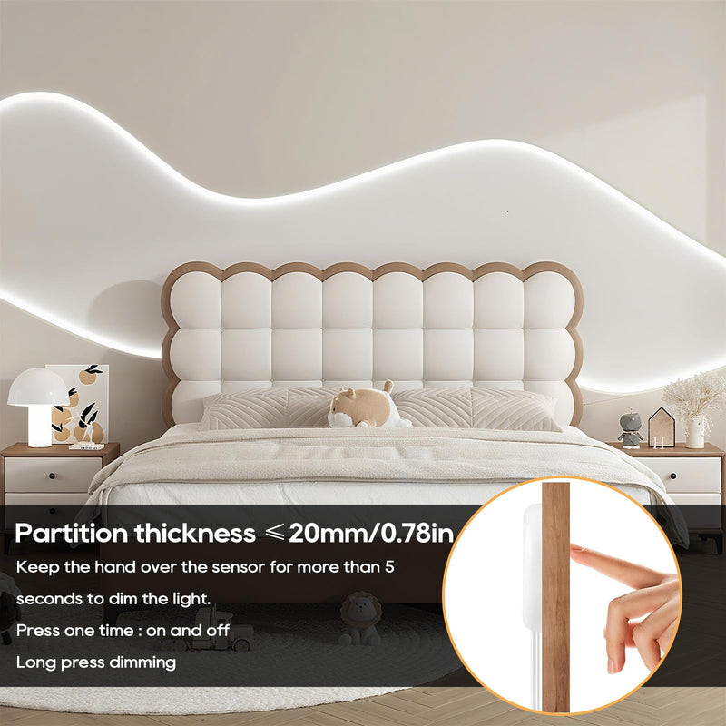 [AUSTRALIA] - 12V White COB LED Strip Light Kit-6pcs 3.3FT Self-Adhesive LED Strip Parallel with Dimmable Touch Sensor Switch, Led Light Strip for Wood Slat Wall Panels, Home decor, Under Cabinet Strip Light 6pcs 3.3FT 