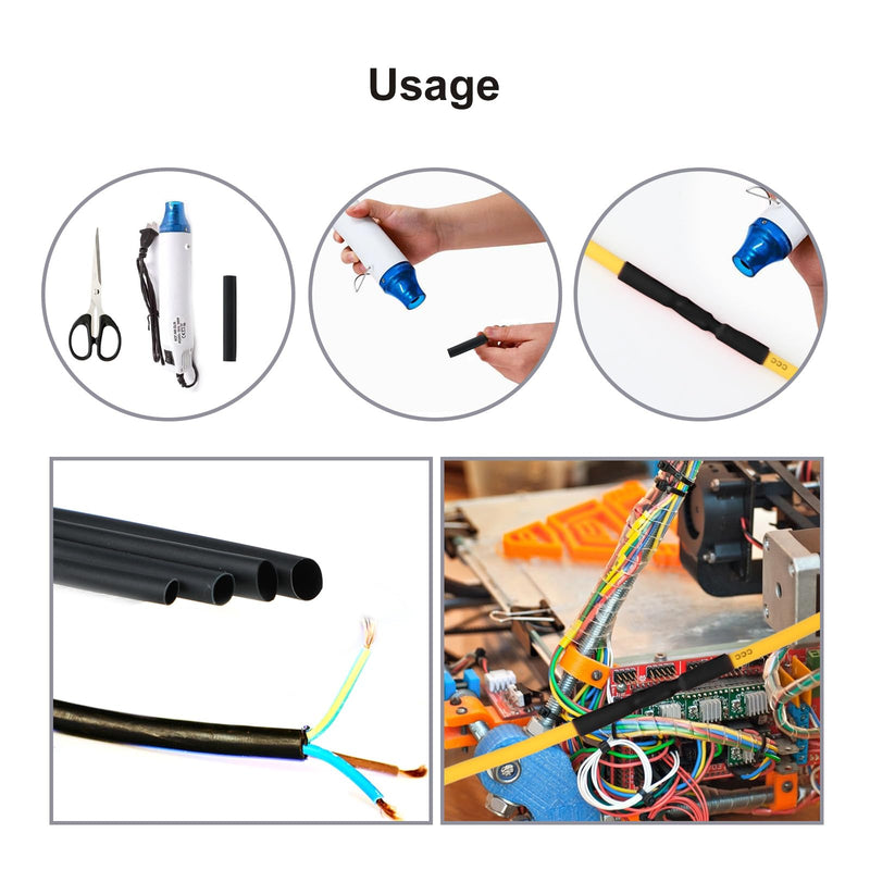 Heat Shrink Tube Set, Heat Shrink Tubing 2:1 Ratio, 580 Pieces Heat Shrink Tubing, for Connecting, Rust Protection, Water Resistance and Insulation of Cables in Households or Industries