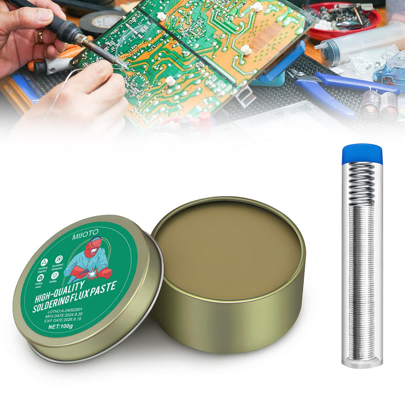 Solder Flux, Solder Paste, No Clean Solder Grease Flux with Solder with Flux, Soldering Paste Flux for Precision for Machines, Metal, Sheet Metal, Telephones, PC Cards, Components