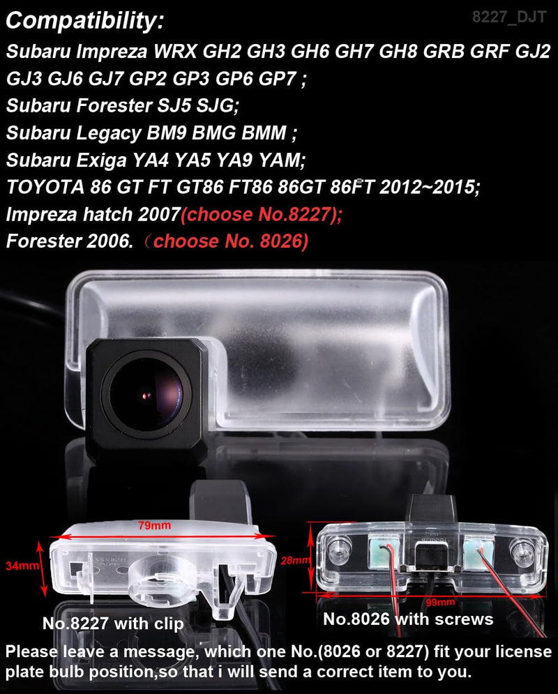 1280 * 720 Pixels car Rear View Backup Camera Replacement for Toyota Prado Subaru Outback Impreza WRX Forester Tribeca Exiga Legacy Waterproof Night Vision Parking Reverse Vehicle Camera