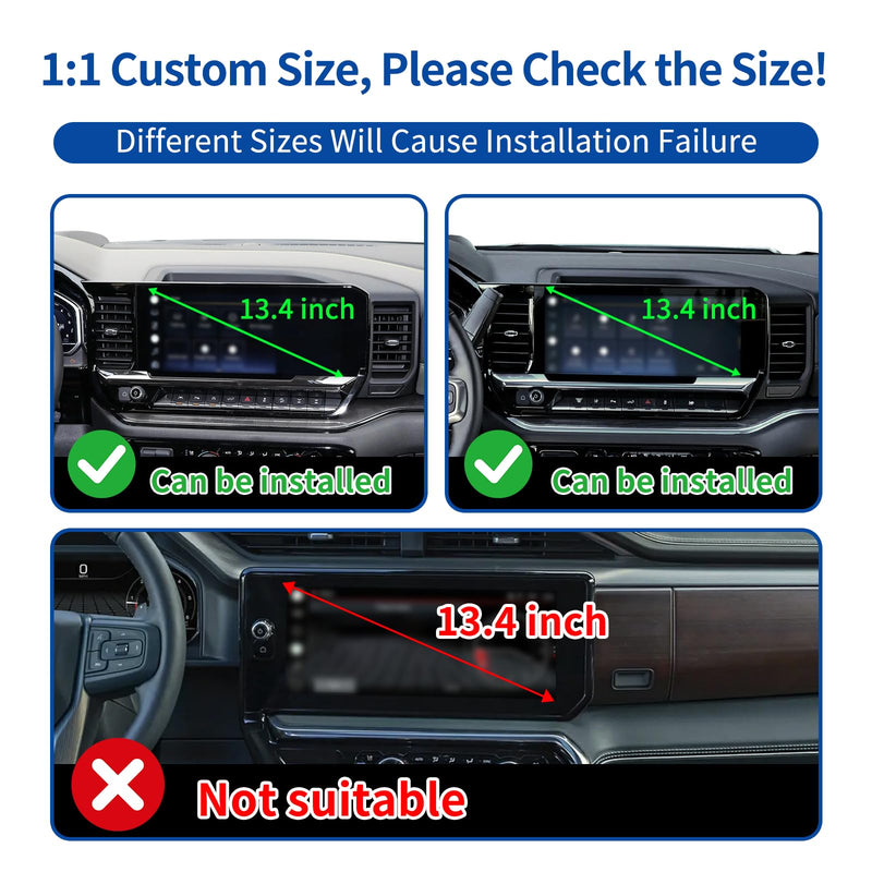 Car Phone Holder for 2022-2026 Chevrolet Silverado 1500/2024-2026 Silverado 2500HD 3500HD/2023-2025 GMC Sierra 1500 2500HD（13.4 inch screen），for Smartphone Cradle Auto Accessories，360 Degree Rotation