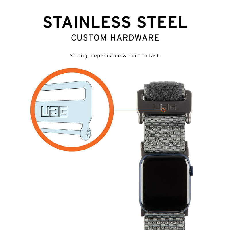 URBAN ARMOR GEAR UAG Compatible with Apple Watch Band 49/46/45/44mm iWatch Series Ultra 3/Ultra 2/Ultra/4-11/SE3/SE2/SE, High Strength Nylon Weave Replacement Strap, Active LE Dark Grey
