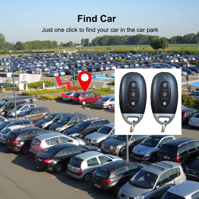 DIYV1 1-Way Wireless Car Alarm Vehicle Security System Anti-Theft Burglar Vibration Sensor Horn Siren Universal 12V Auto Anti-Theft Protection System Simple DIY Install Manual Control*2