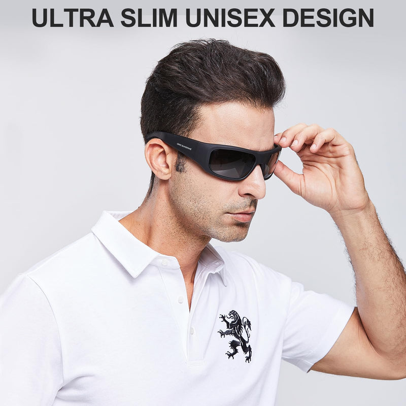 OhO sunshine Bluetooth Audio Sunglasses, Lightweight Open Ear Sport Glasses, 10H Playtime,Water Resistant with Voice Control Black Lens