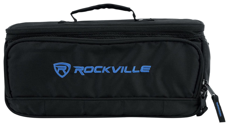 Rockville MB147 DJ Gear Mixer Gig Bag Case 14x7x6.5 Inches + 13" Laptop Pocket, Dual Foam Padding, Rugged Nylon, for DJs and Musicians