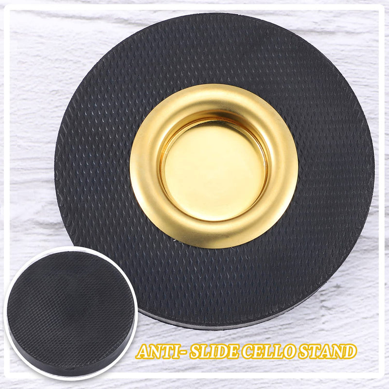 Facmogu Rock Stop for Cello, Cello Endpin Rest for Floor Protector String Instrument Accessory, Rock Stop Endpin Stand Holder with Reinforced Brass Cup & Hard Rubber Mat Anti-Slip Base