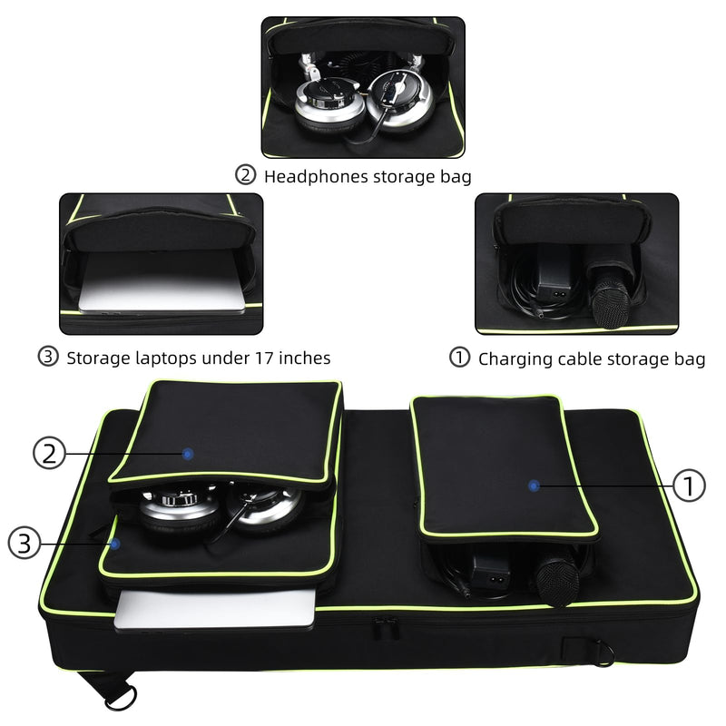 Large capacity DJ storage case for Alpha Theta DDJ-GRV6/Pioneer DDJ FLX10/DDJ 1000/DDJ 1000SRT, Multi-functional storage bag for Outdoors Party Bar DDJ Flx10 Case