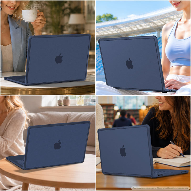 MOSISO Compatible with MacBook Neo Case 13 inch 2026 A3404 A18 Pro Chip | Anti-Cracking Cover Matte Finish Seamlessly Closes Protective Hard Shell Case Cover with TPU Bumper, Indigo