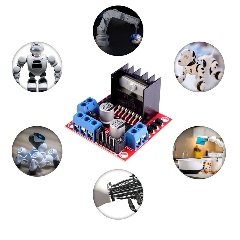 LAOMAO L298N Motor Driver Board Module DC Stepper Motor Robot Smart Car