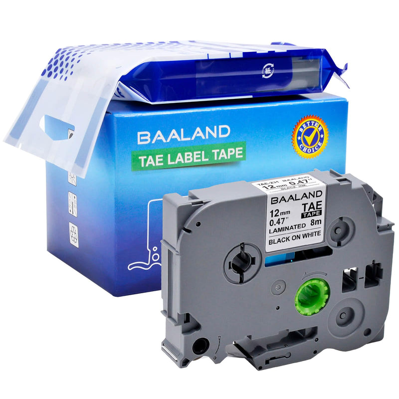 10-Pack Label Maker Tape Replacement for TZe231 Brother P Touch Label Maker Tape 12mm 0.47 Inch Laminated White Tz Tape Compatible with PT-D210 PT-D200 PT-D220 PT-H100 PT-H110 PT-D600, Black on White 10