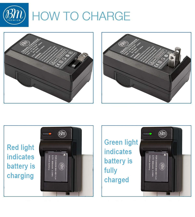 BM 2 NB-11LH Batteries and Charger for Canon Elph 110, Elph 130, Elph 135, Elph 140, Elph 150, Elph 160, Elph 170 IS, Elph 180, Elph 190, Elph 320, Elph 340 Elph 350 Elph 360, SX400 SX410 SX420 Camera