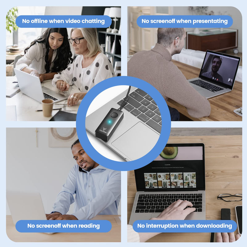 VAYDEER Undetectable Mouse Jiggler Mouse Mover USB Port for Computer,Driver-Free with ON/Off Switch,Simulate Mouse Movement to Prevent The Computer from Entering Sleep Mode,Plug-and-Play 9.84 inch cable 1-track