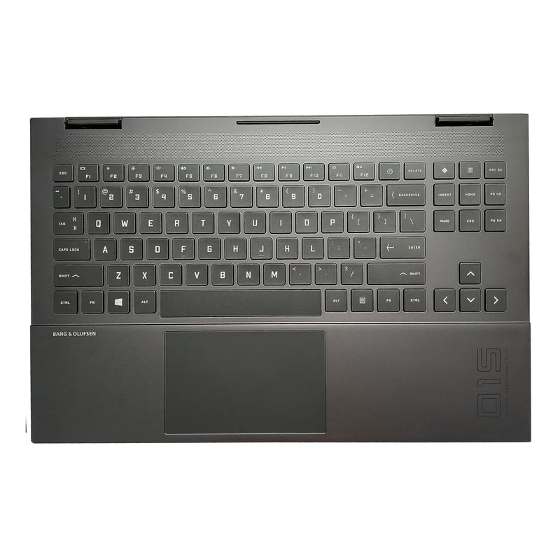 Replacement for HP OMEN 15-EK 15-EN 15Z-EN100 Laptop Upper Case Palmrest RGB Backlit Keyboard Touchpad Assembly Part M00667-001 Black